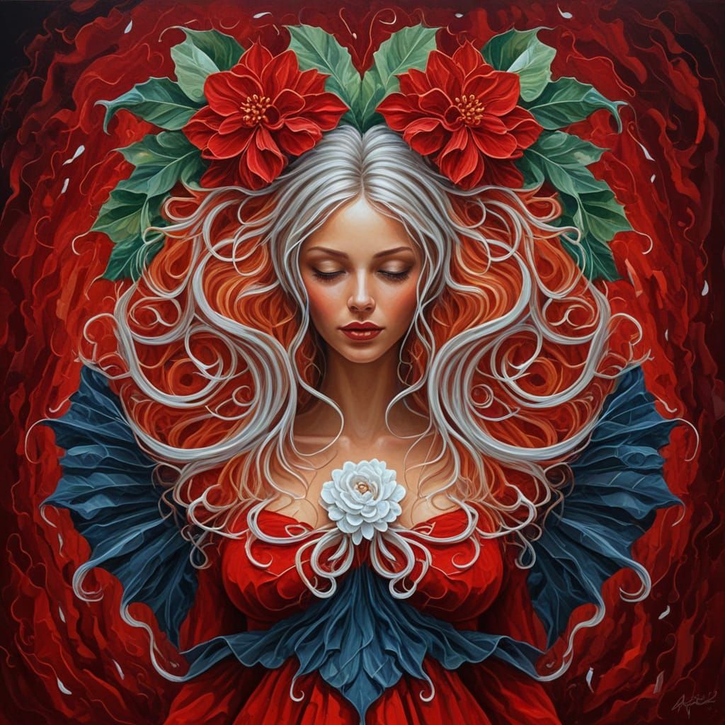 Vibrant Woman in Impasto Painting