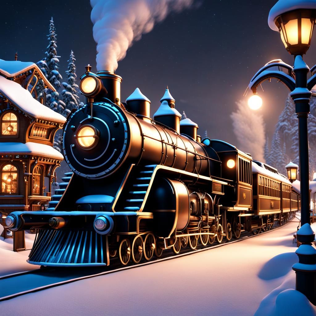Steampunk Snowpunk Christmas Town Render
