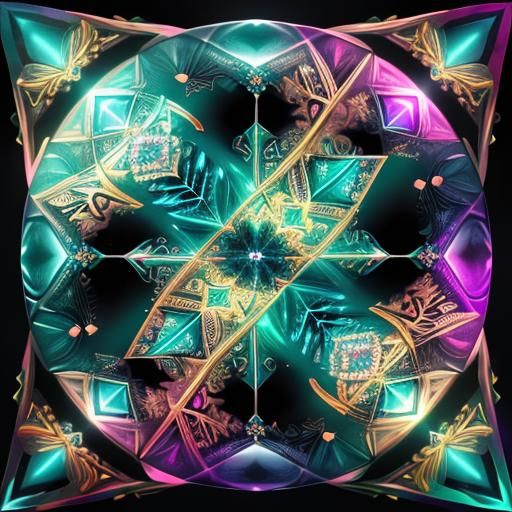 Jesus Christ with Gemstones in Optical Illusion Design