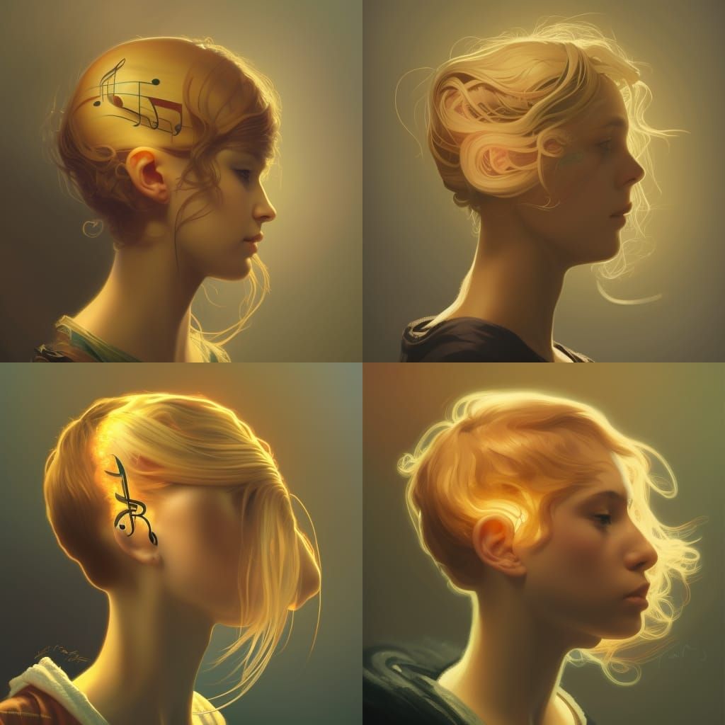 Detailed Musical Notes Concept Art Portrait