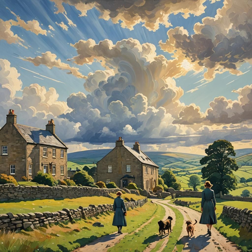 Yorkshire Dales House in Post-Impressionism Style