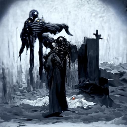 Grim Reaper in a Dark Engraving Style