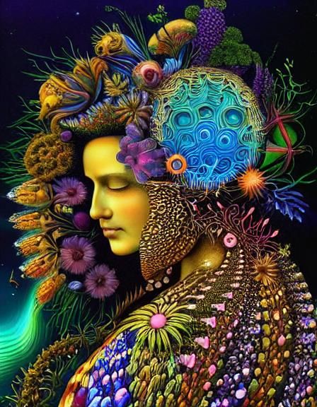 Surreal Optical Illusion: Zebra and Woman in Mixed Media