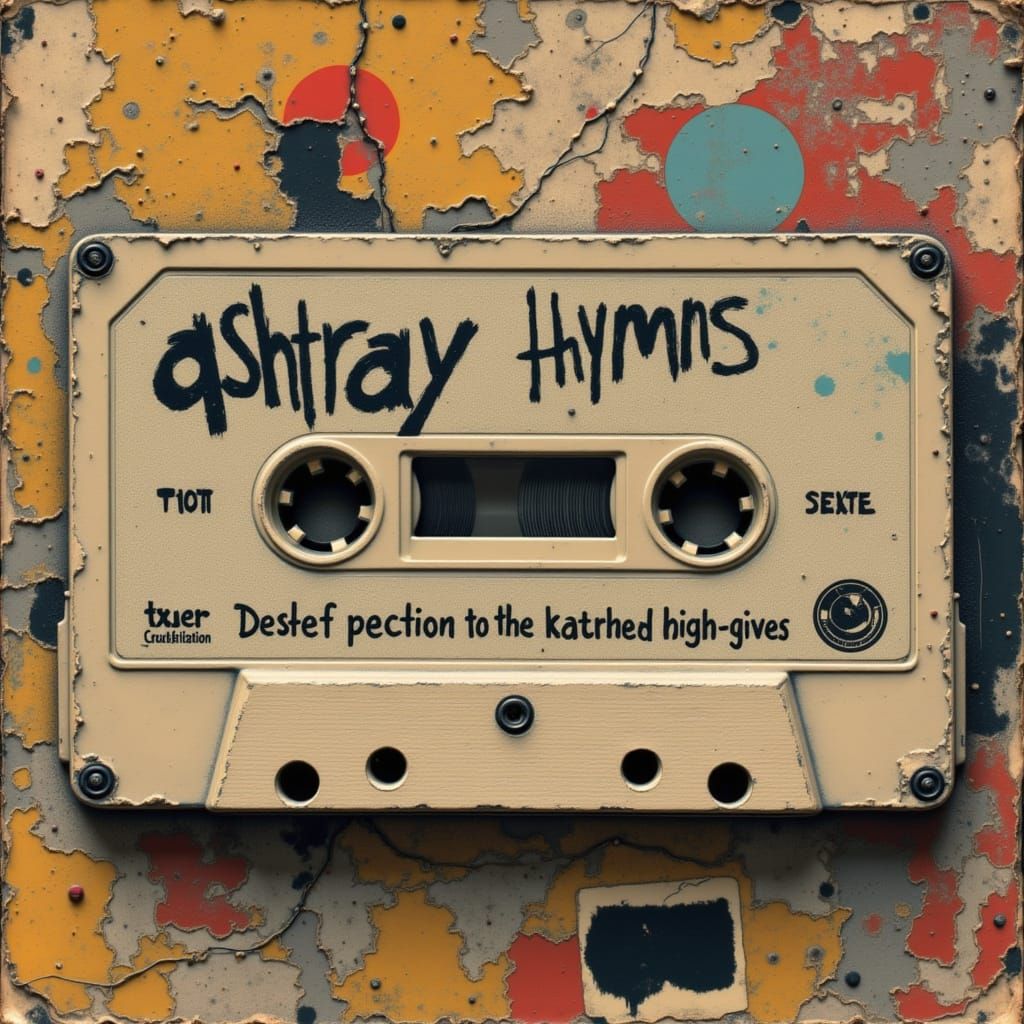 Vintage Cassette Tape with Distressed Label in a Grungy Styl...