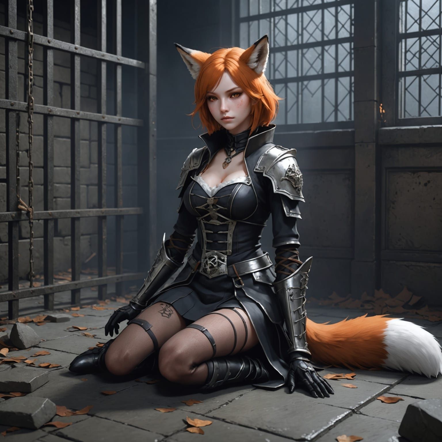 Undead Fox Bard in Grim Dungeon: Anime Art