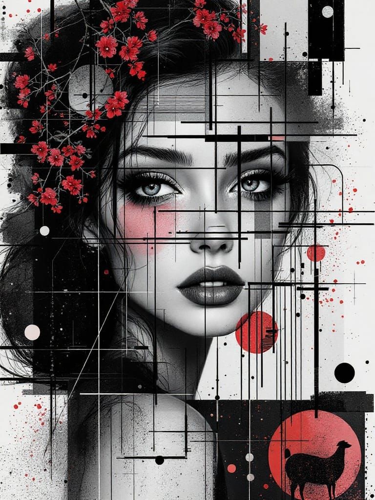 Abstract Pin-Up in Geometric Garden, McKean and Nagel Style