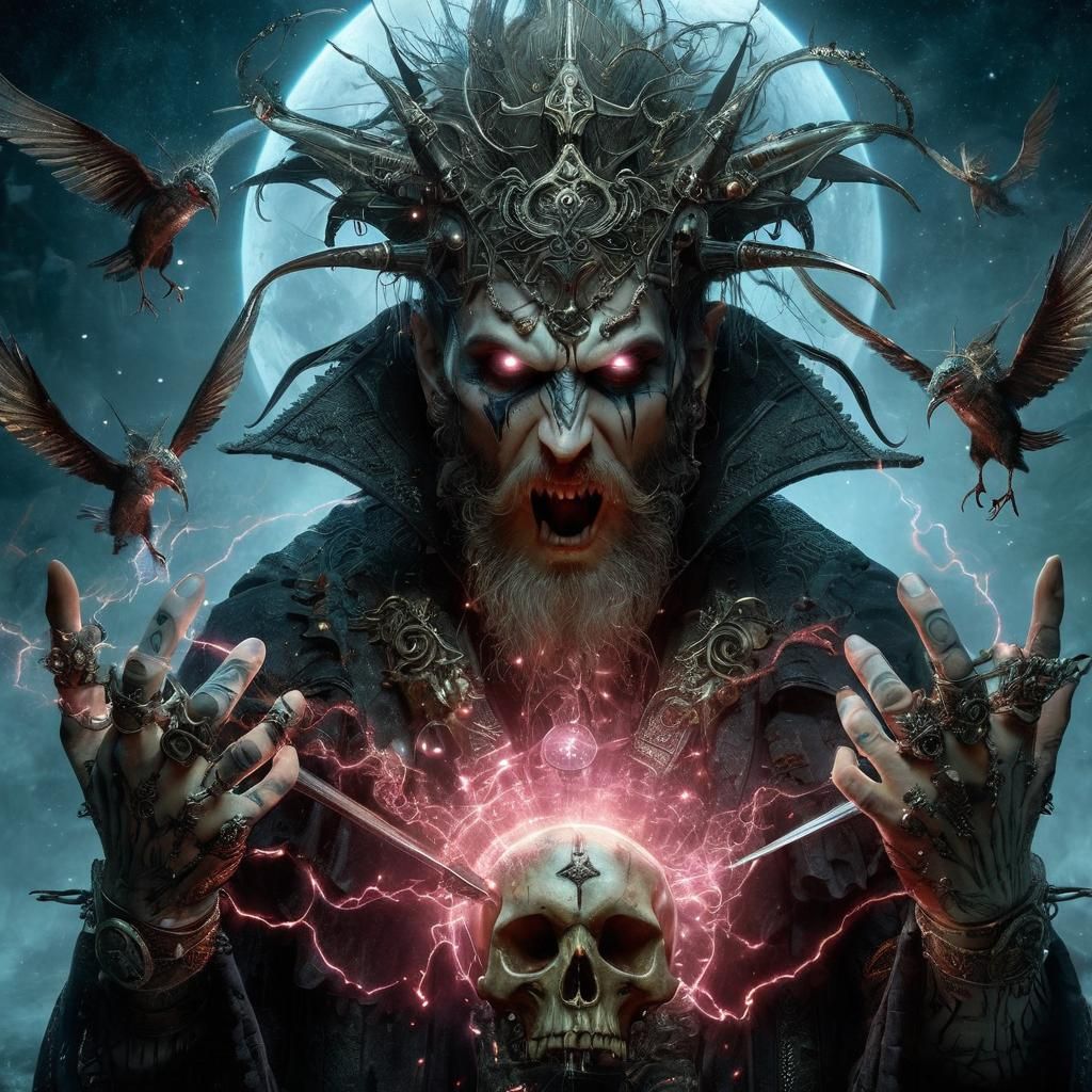 Enchanted Mid Century Dark Magical Portrait