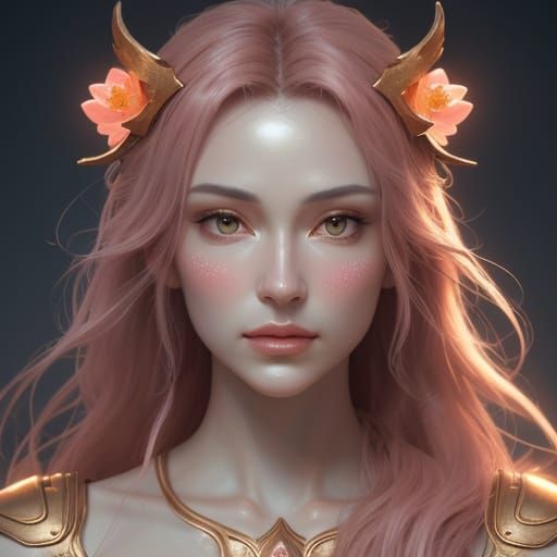 Golden Light Portrait in Vibrant Digital Art