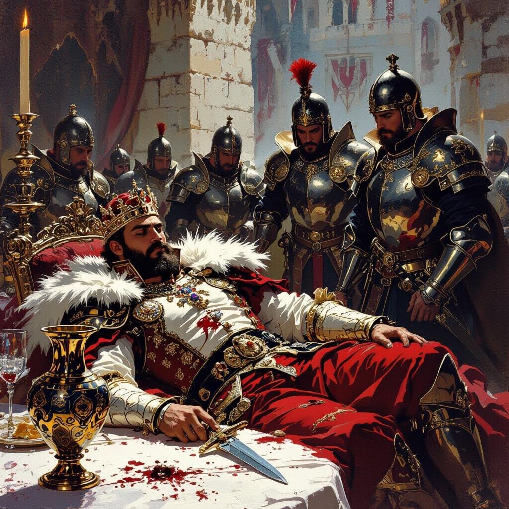 King's Banquet: Poisoned Dagger in Fantasy Art Style