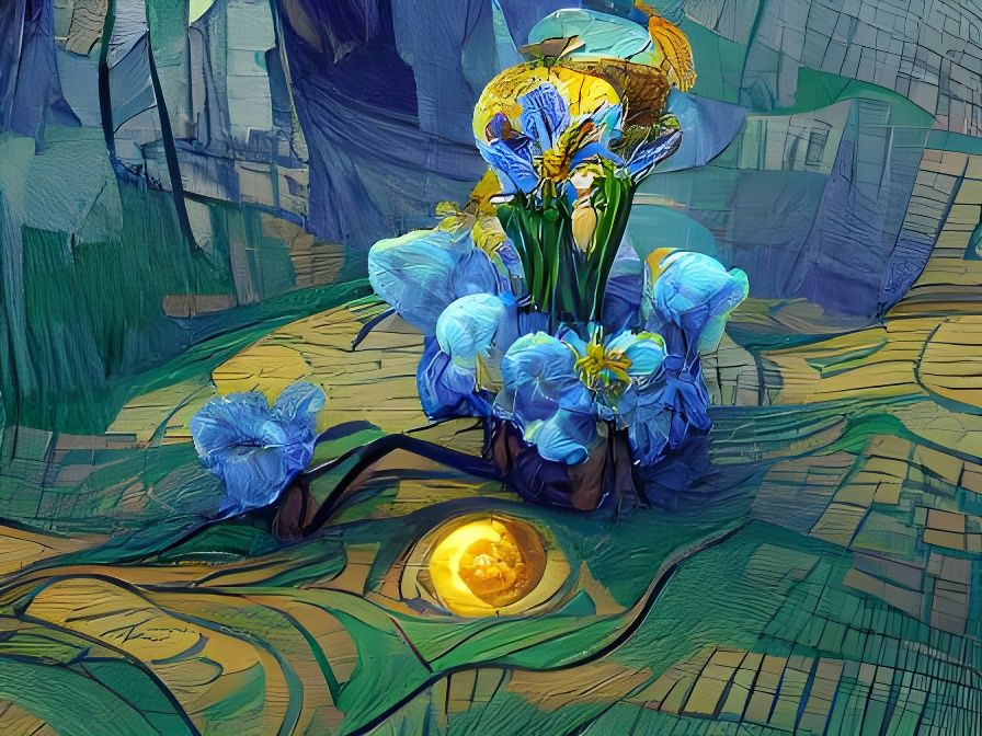 Irises in Bloom: A Masterpiece Inspired by Impressionism