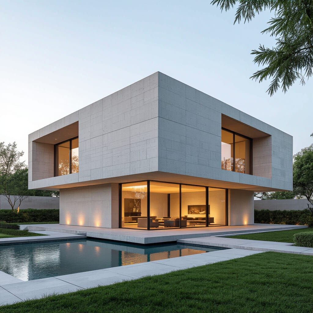 Minimalist Block Building in Professional Architecture Style