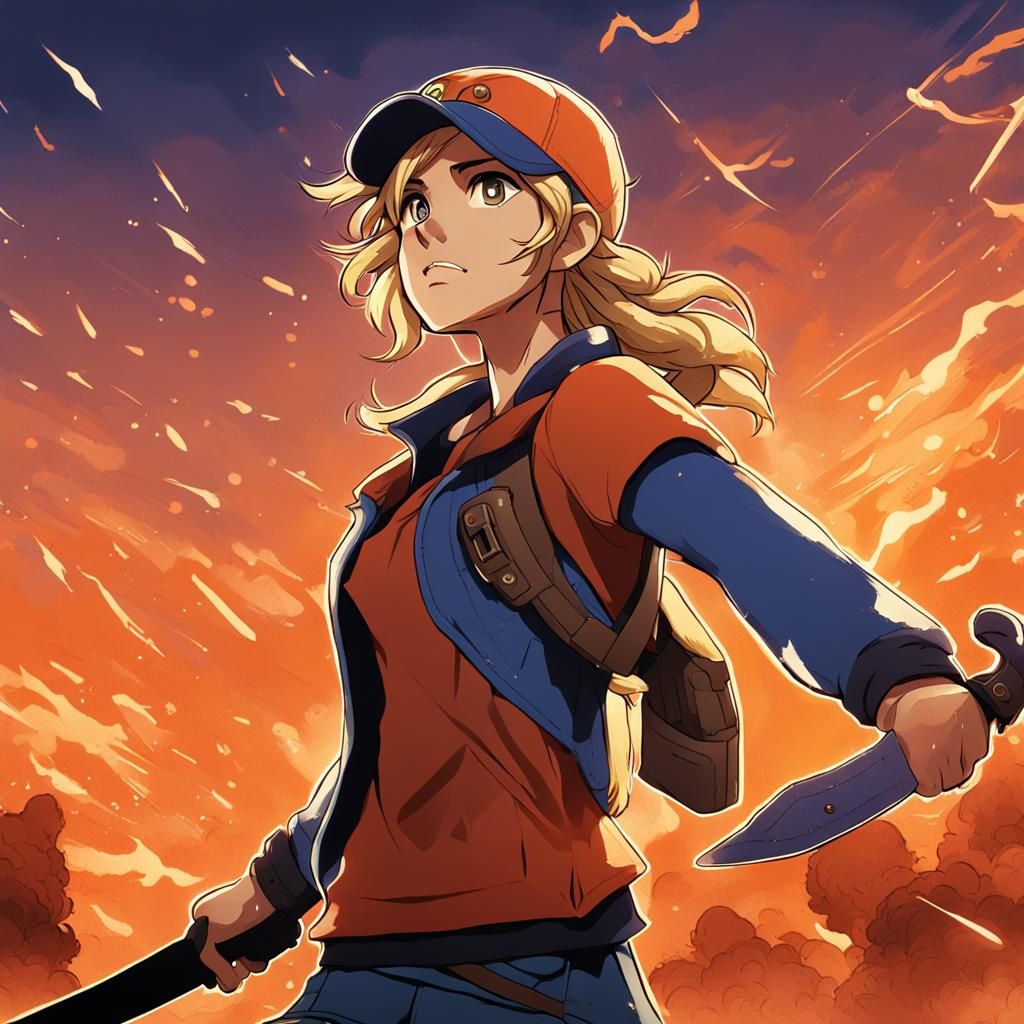 Annabeth Chase Anime-Style Cel-Shaded Illustration
