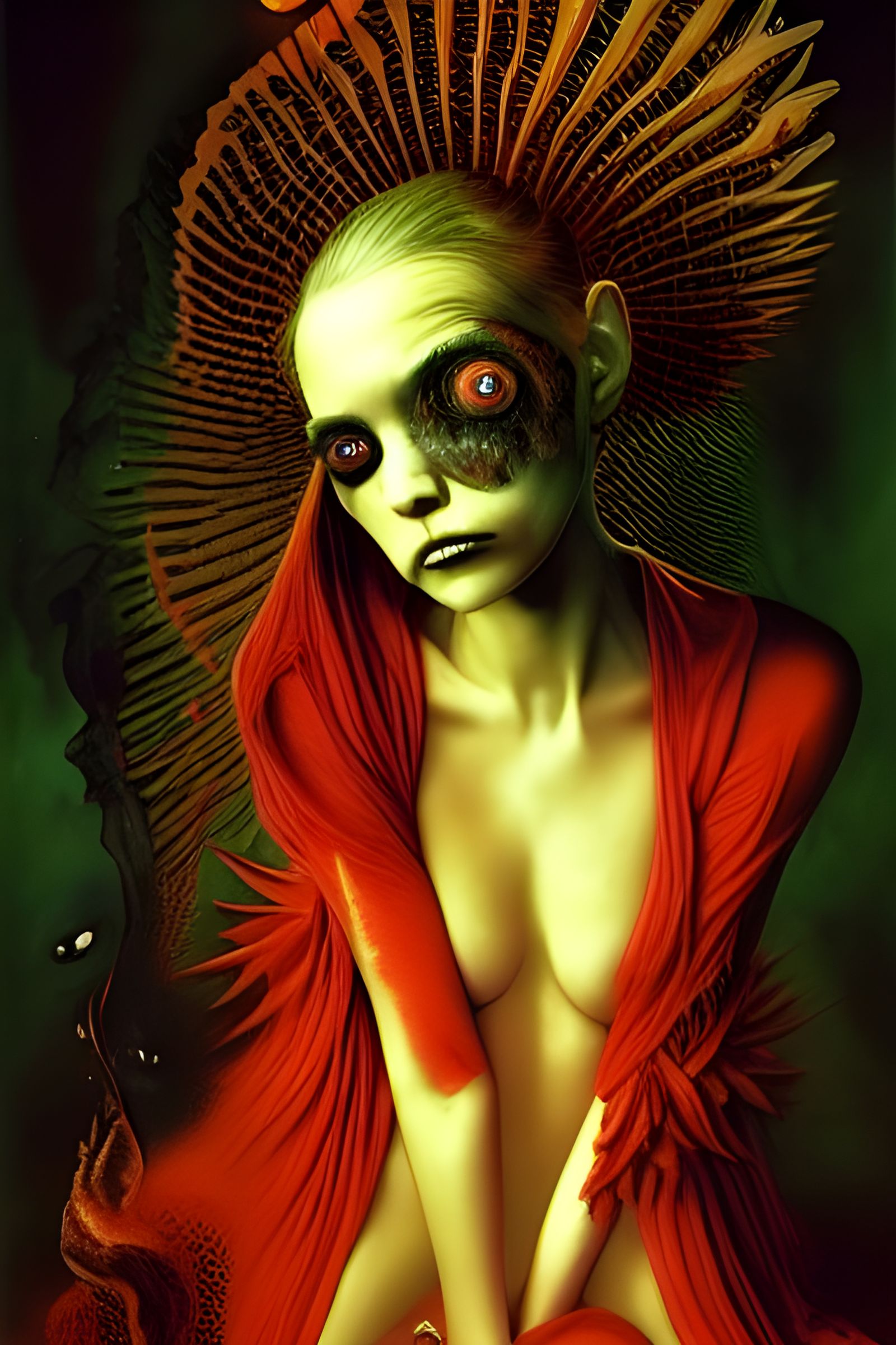 Ecstatic Addict Portrait in Biopunk Aetherpunk Style