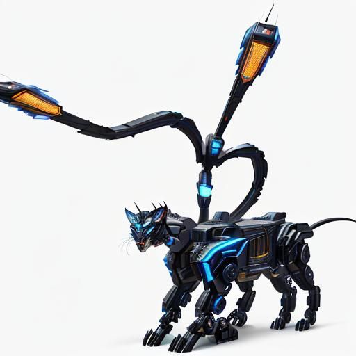 Cyberpunk Mechanical Displacer Beast in 8K