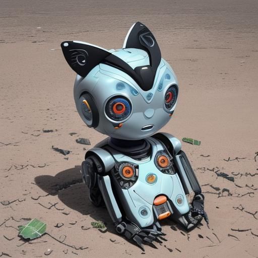 Robot Butterfly in Post-Apocalyptic Landscape