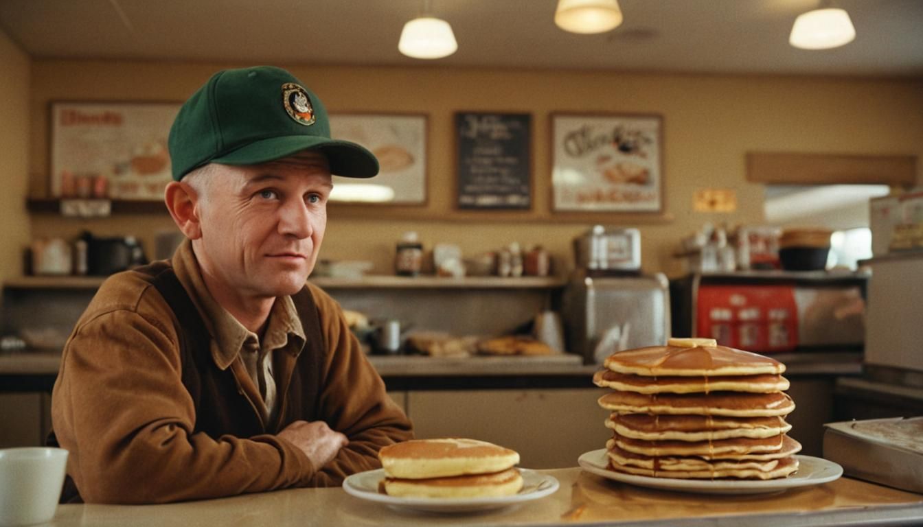 Elmer Fudd at a 1950s Pancake House