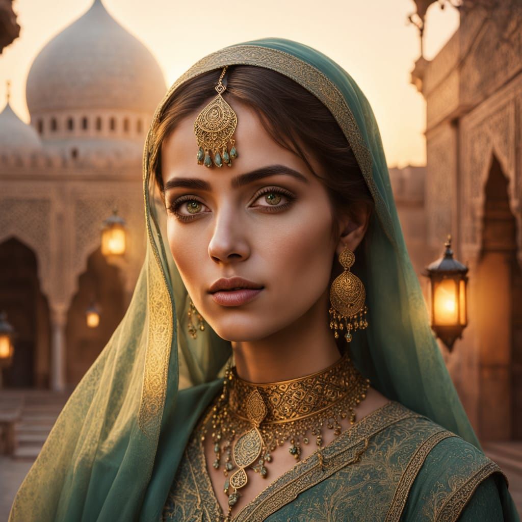 Mystical Arabian Beauty in Golden Hour