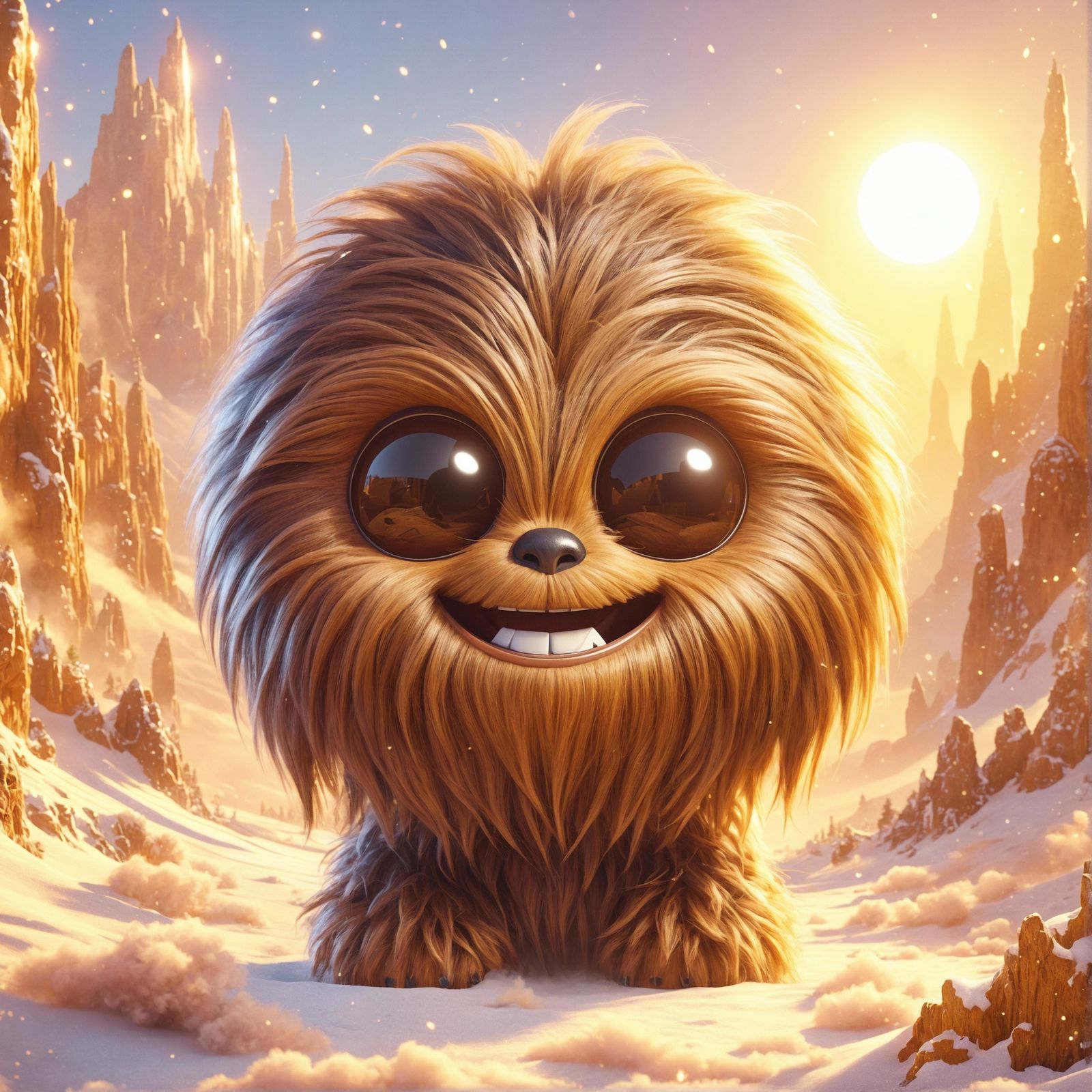 Adorable Hairy Monster Emoji in Detailed 3D Art