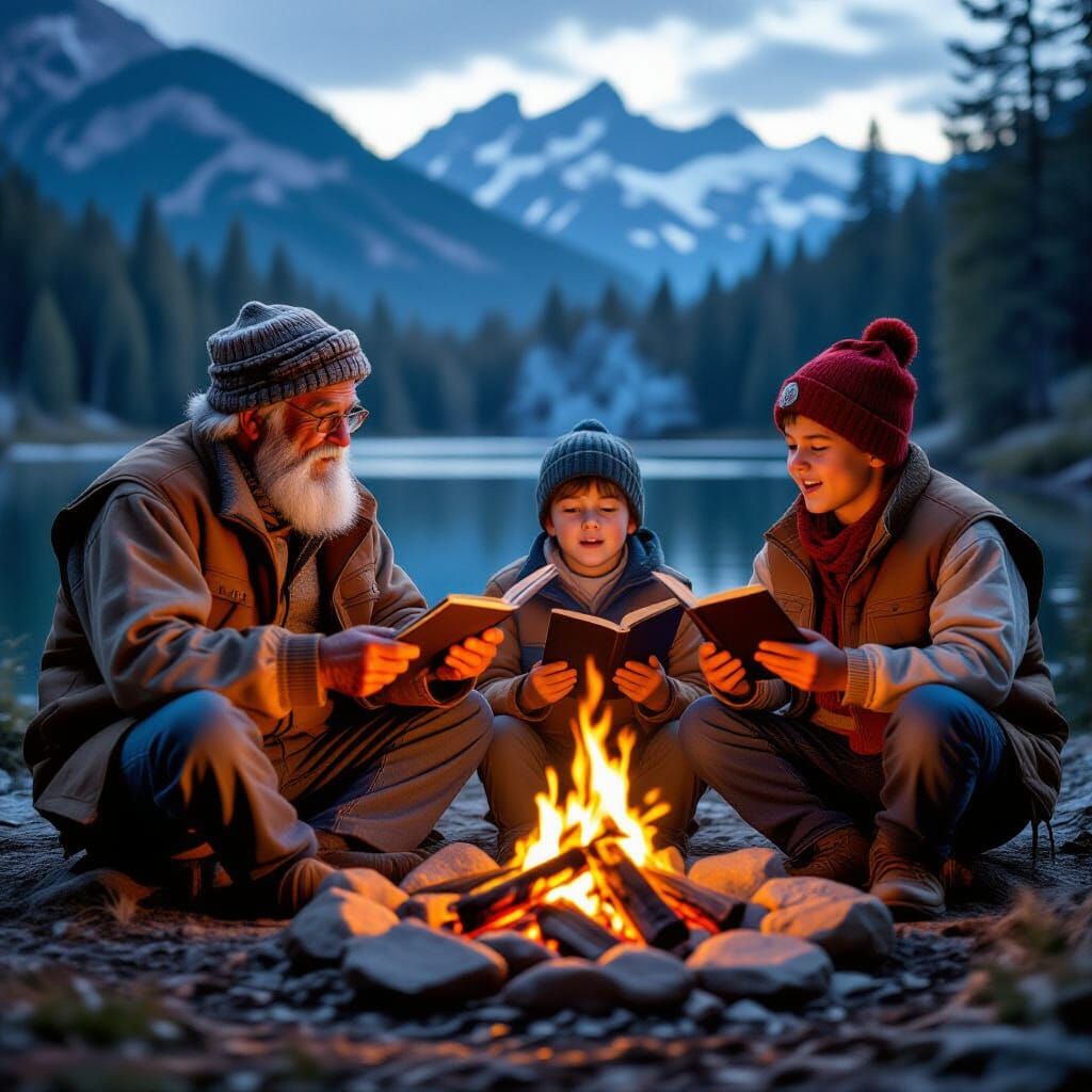 Turtle Family Singing by Campfire