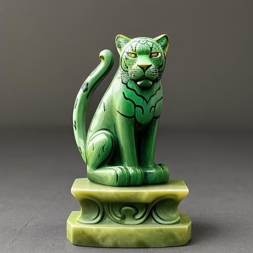 Jade Jaguar Figurine in Sunlight