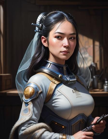 Spacegirl Showdown in Western Town: Detailed Illustration