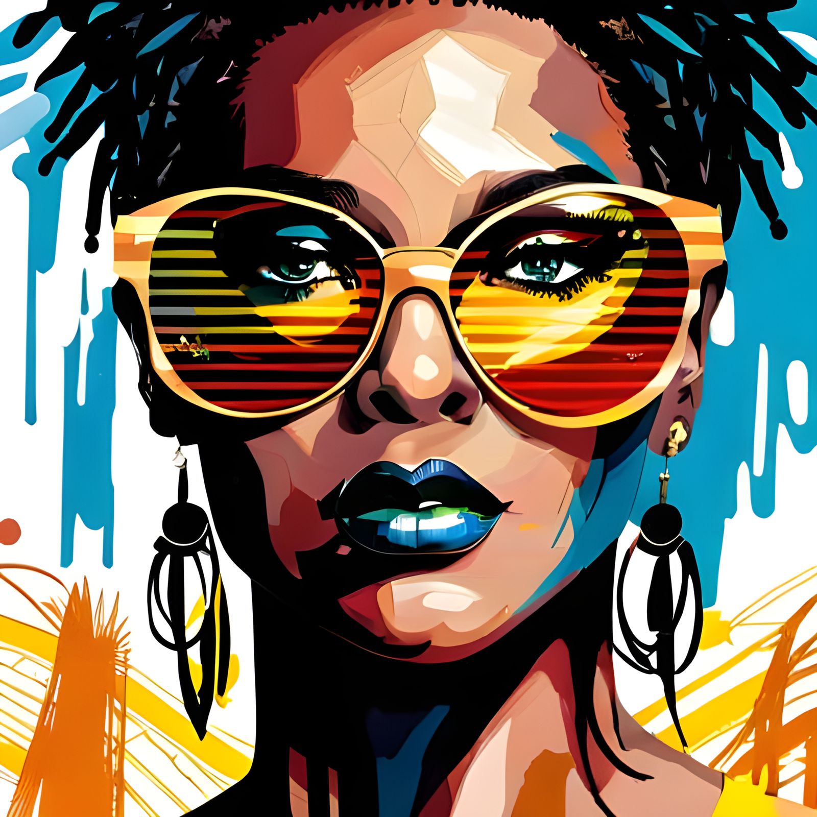 Beyonce Portrait in Mixed Media Style