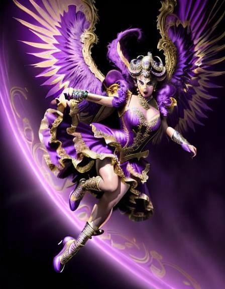 Majestic Rococo Superhero in Flight, Digital Comic Art