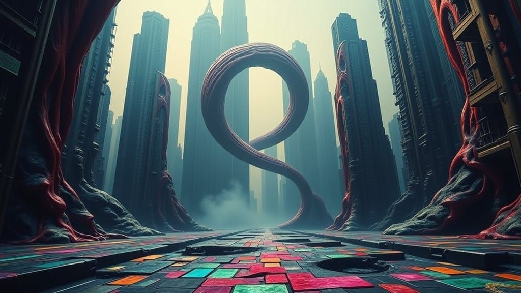 Dreamlike Metropolis in Surrealist Style