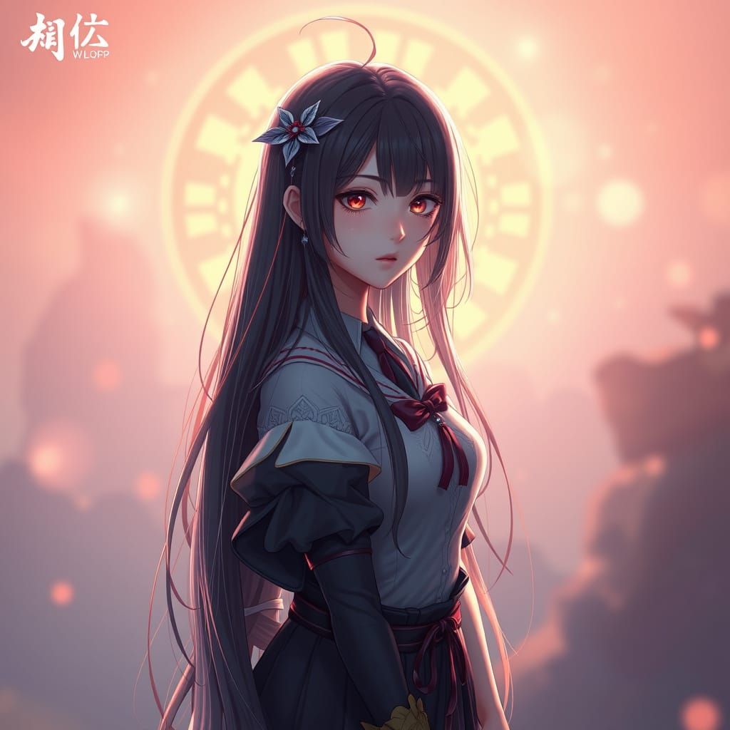 Anime Girl Portrait in 3D Style