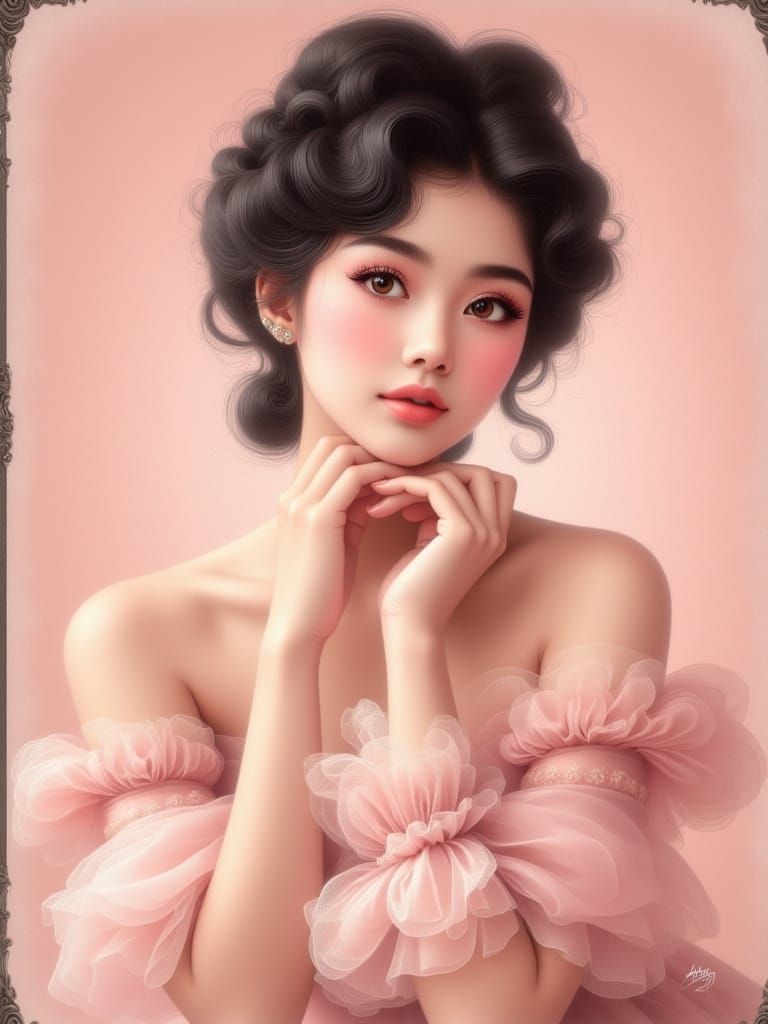 Elegant Vintage Portrait in Soft Monochromatic Hues