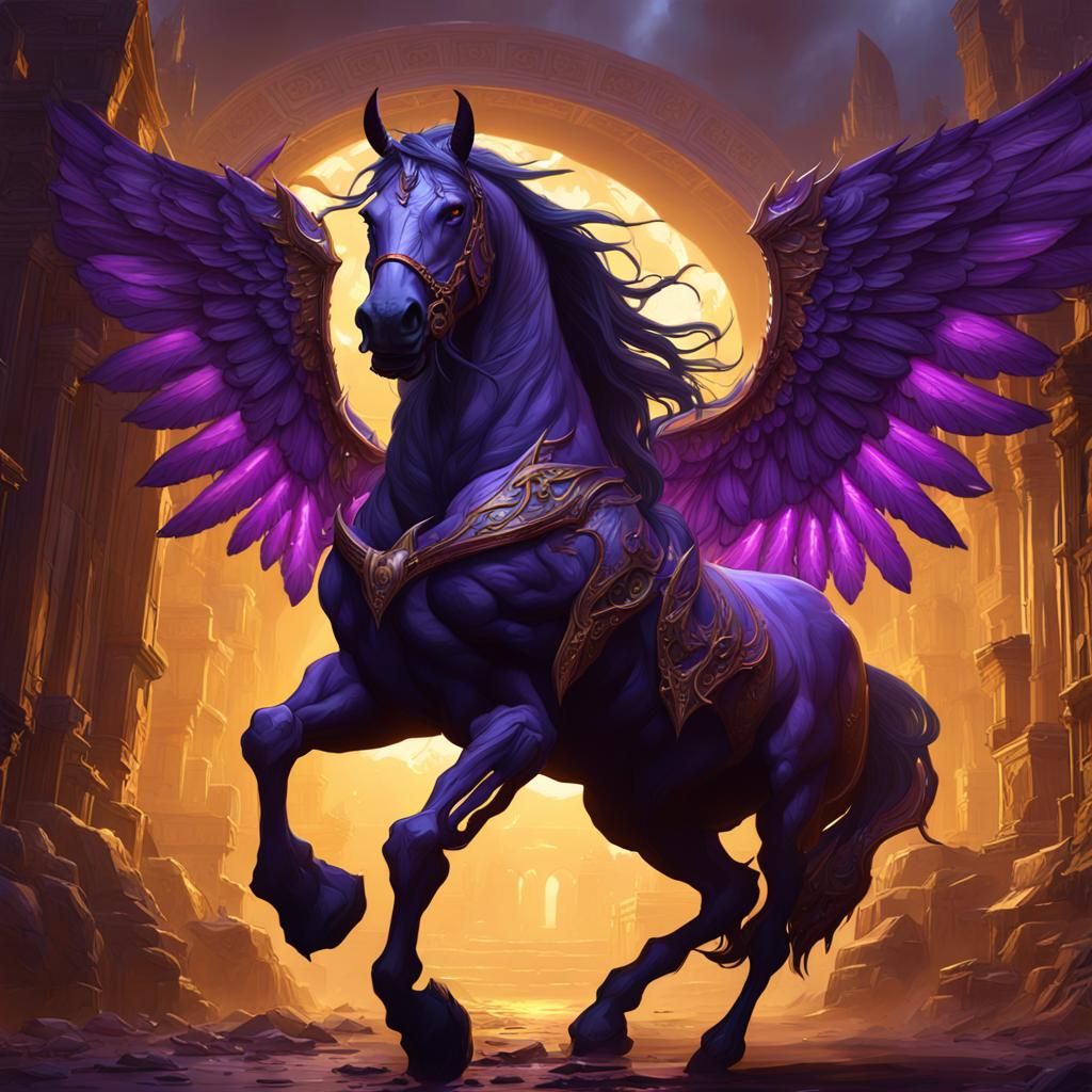 Demonic Horse Concept Art in Dark Fantasy Style