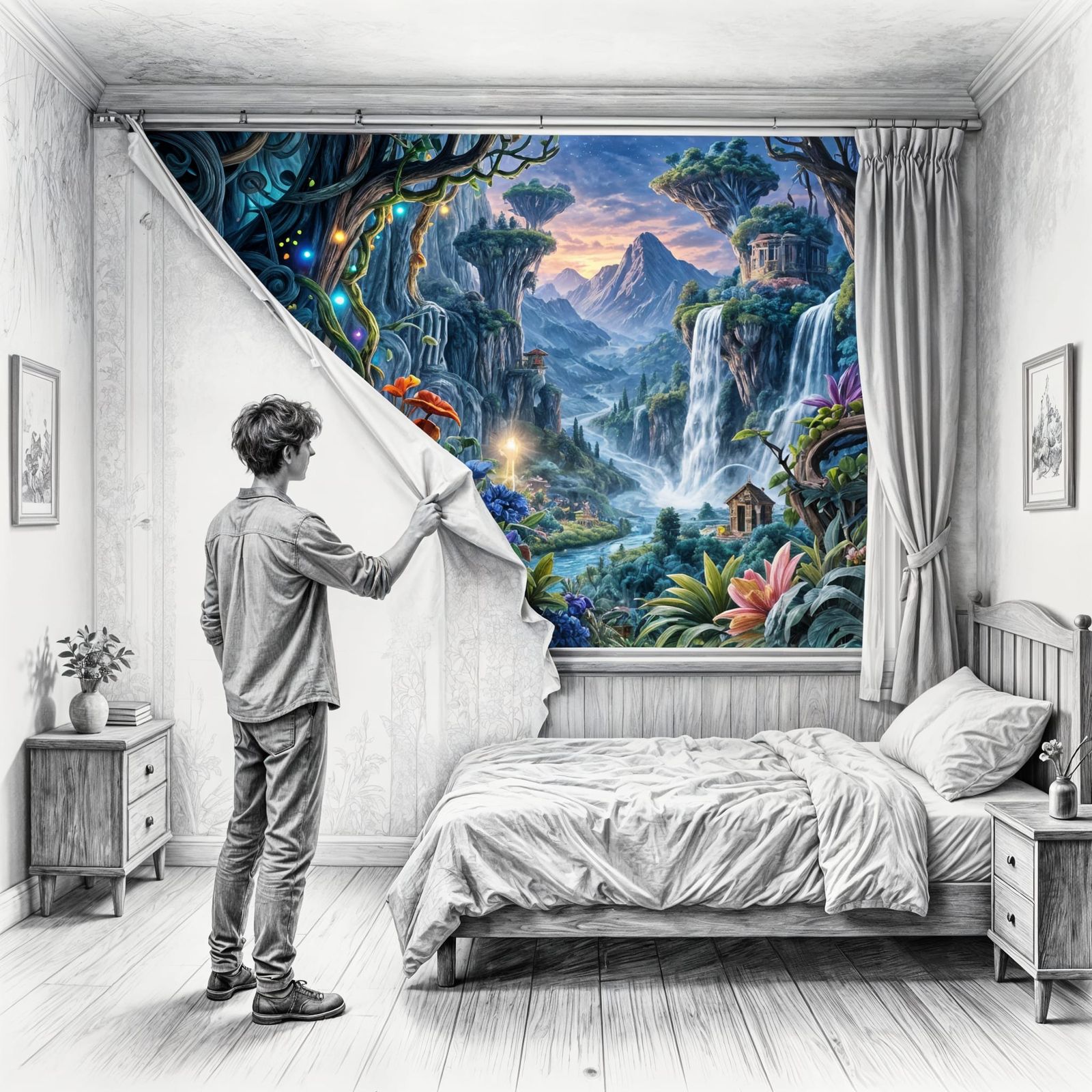 2D Sketch Transforms into 3D Fantasy Realm
