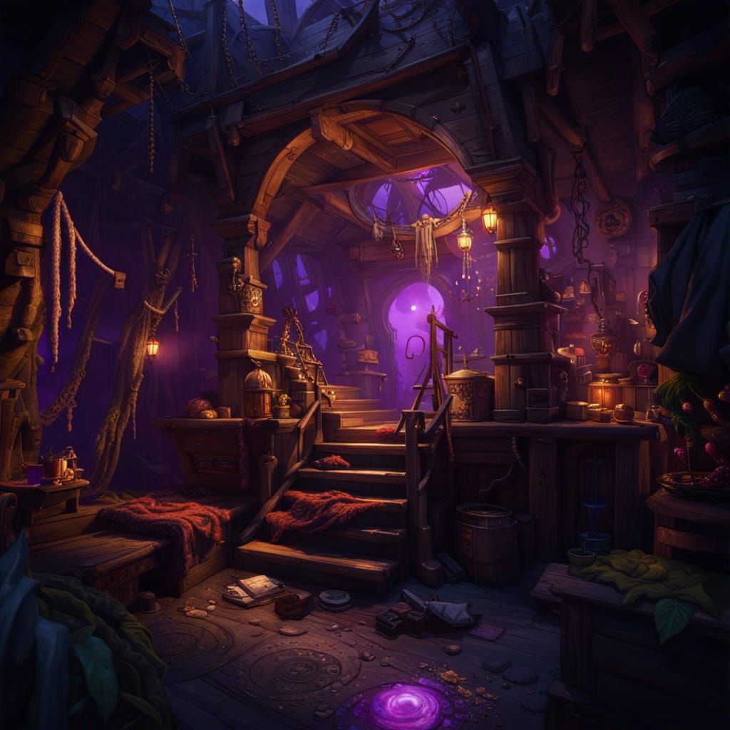 Pirate Hideout: Dark Fantasy Concept Art