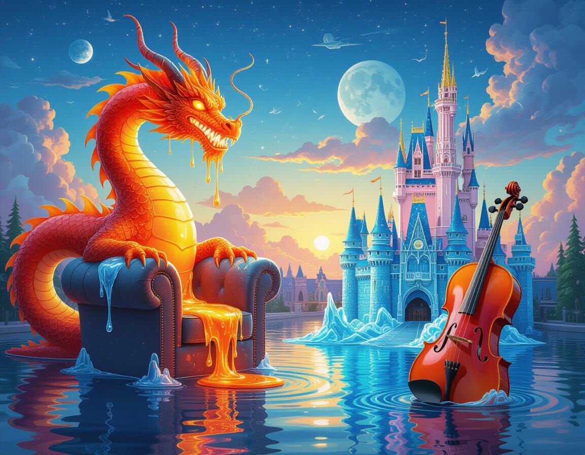 Lava Dragon Melts Frozen Fortress