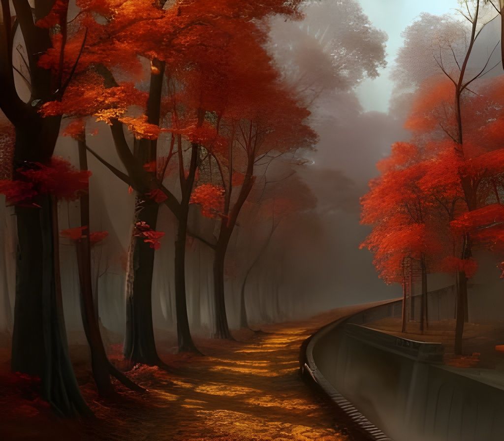 Autumn Forest Railway: A Digital Masterpiece