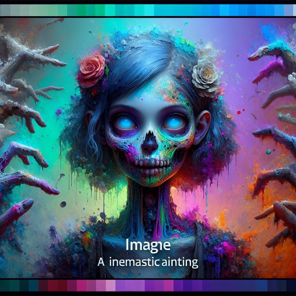 Cute Zombie Girl in Fantasy Horror Style