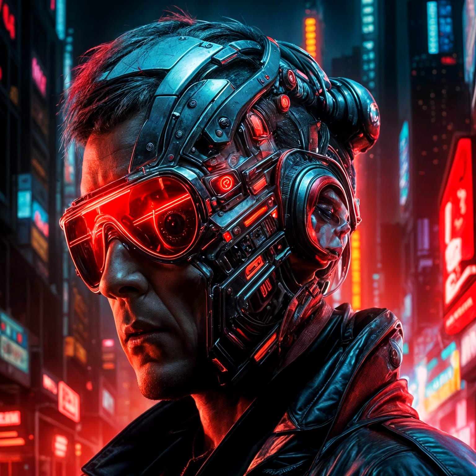 Ethereal Cyberpunk Portrait in Hyperrealist Style