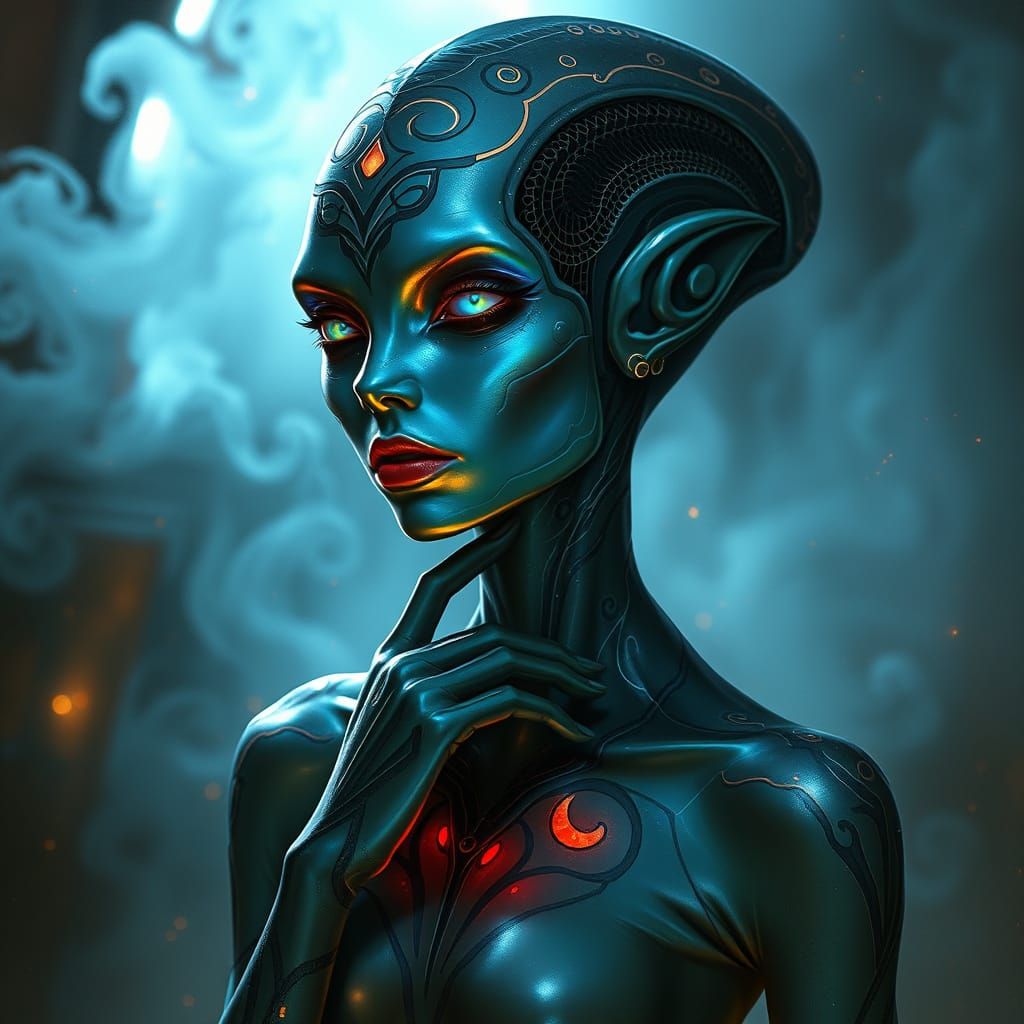 Ethereal Futuristic Alien Queen