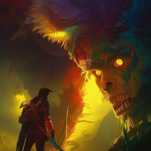 Feng Shui Zombie in Hyperdetailed Psychedelic Art