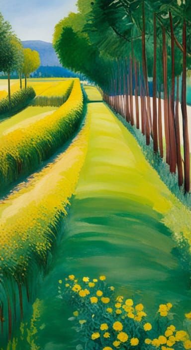 Divided Lawn: Realism and Expressionism in Watercolor