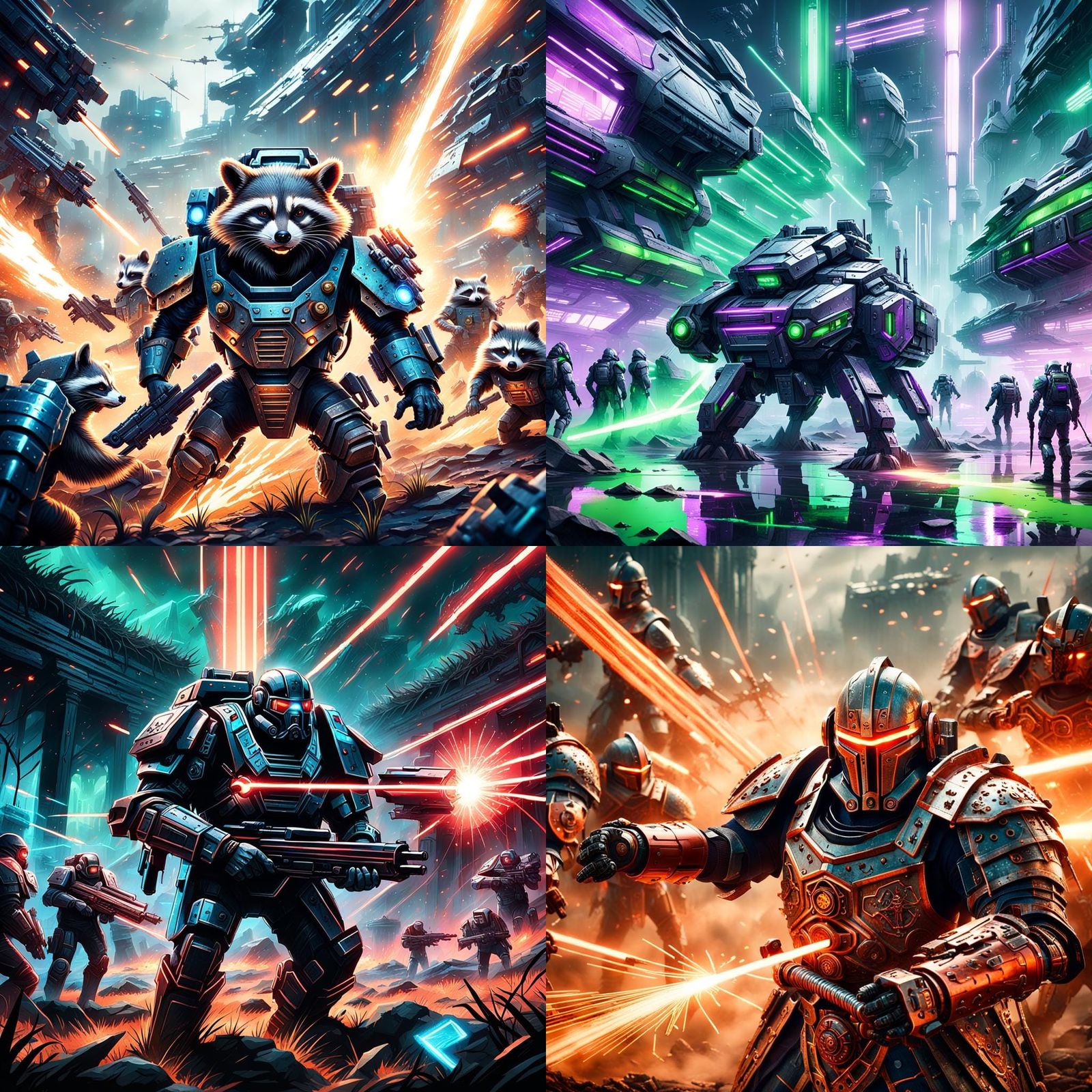 Weasel Warriors vs. Raccoon Raiders in Sci-Fi Battle