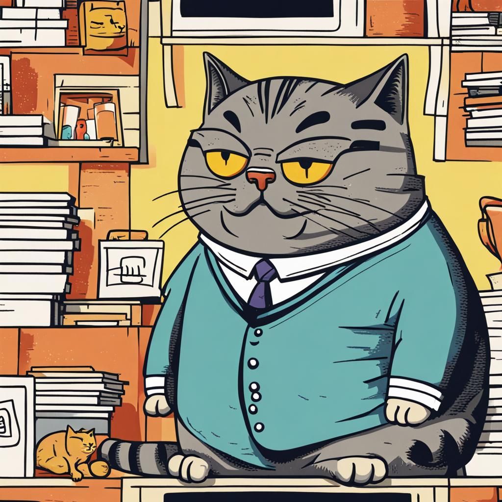 Controversial Cartoon Fat Cat Illustration