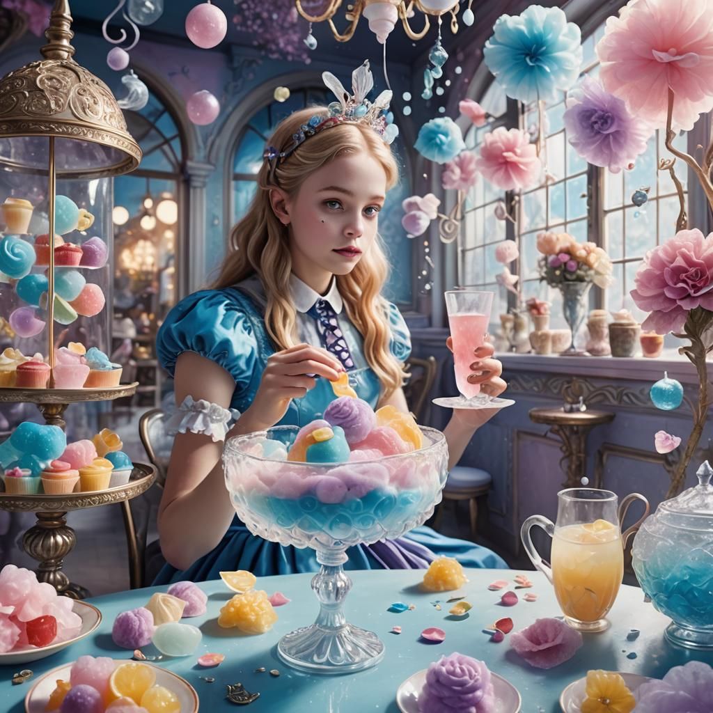 Alice in Wonderland Cafe: Whimsical Cotton Candy Lemonade
