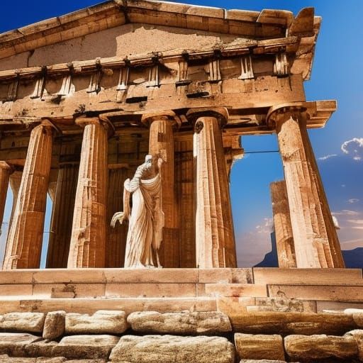 Epic Greek Statue: Digital Matte Painting
