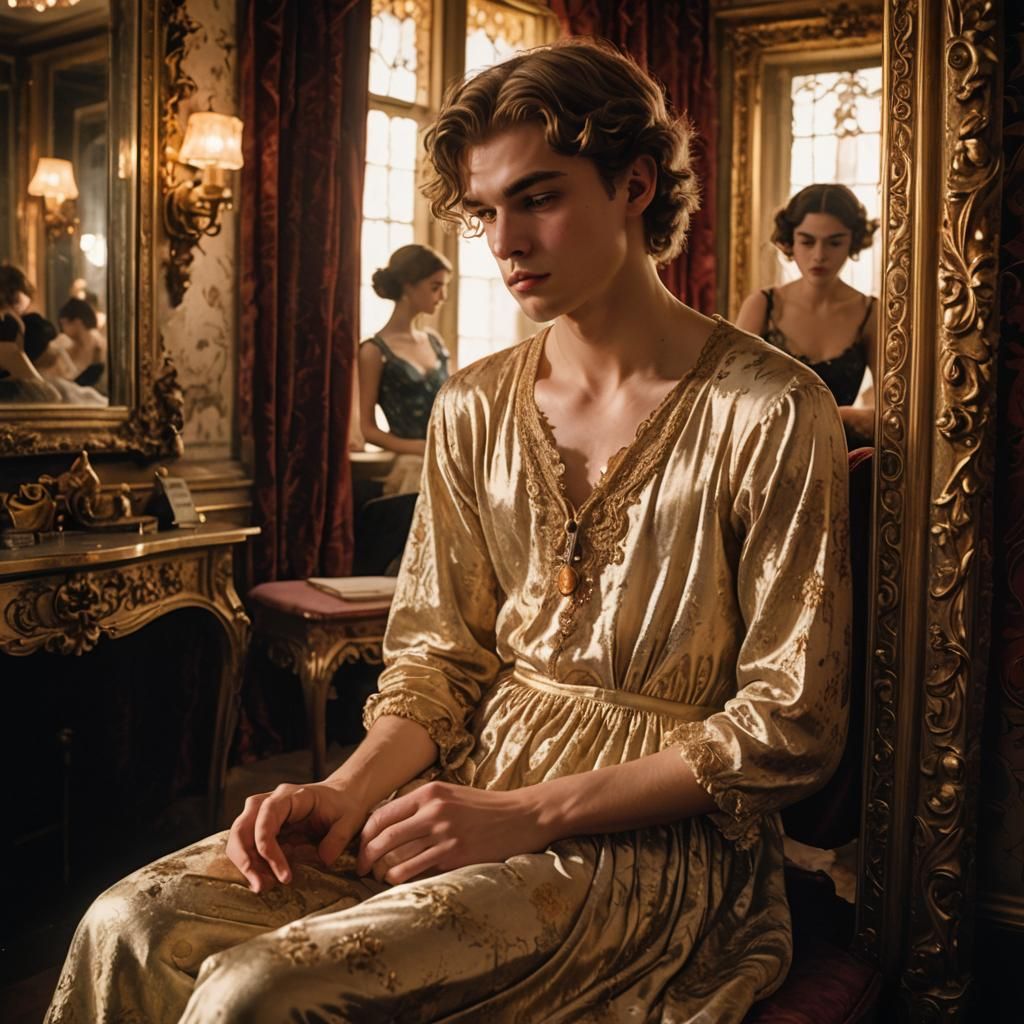 Intimate Fitting Room Scene in Cinematic Style