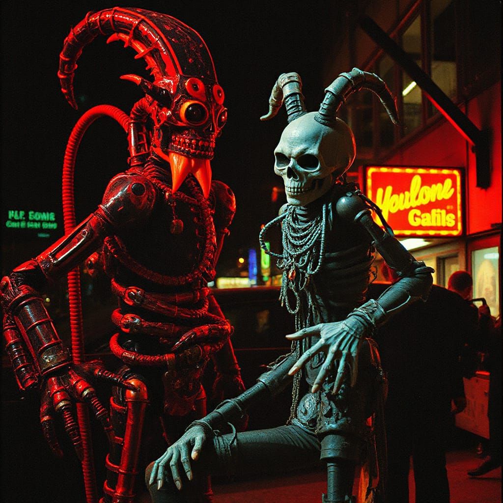 Gritty Disco Funk Night in Giger-Koons Style