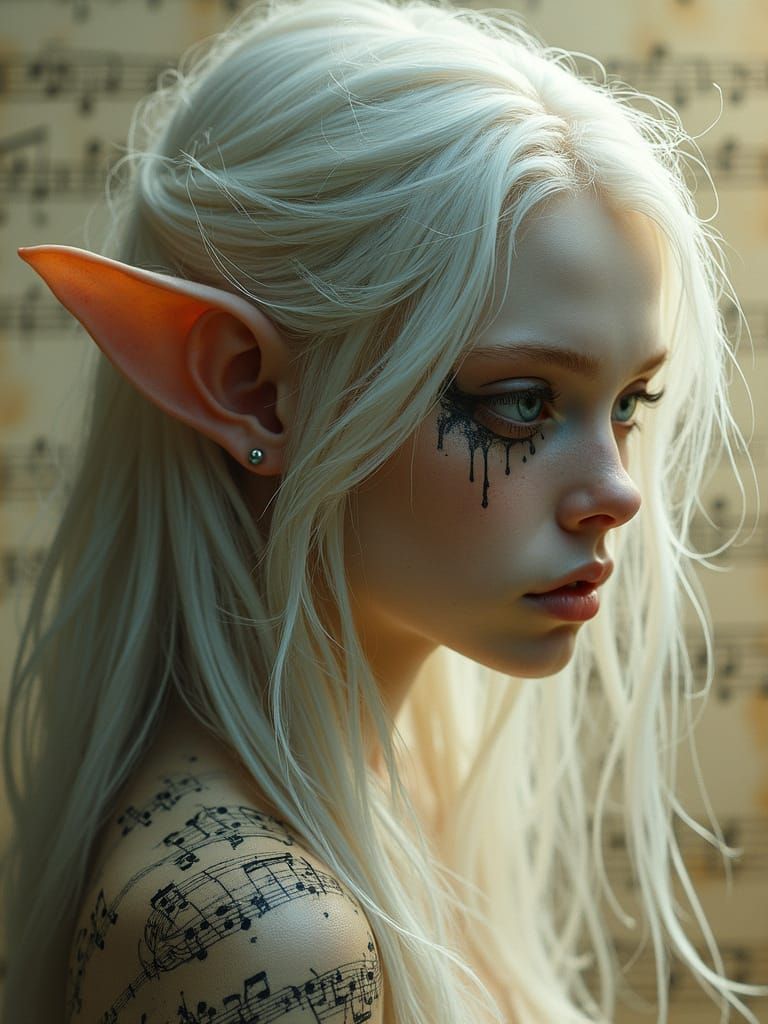 Surreal Gothic Elf in Haunting Melody