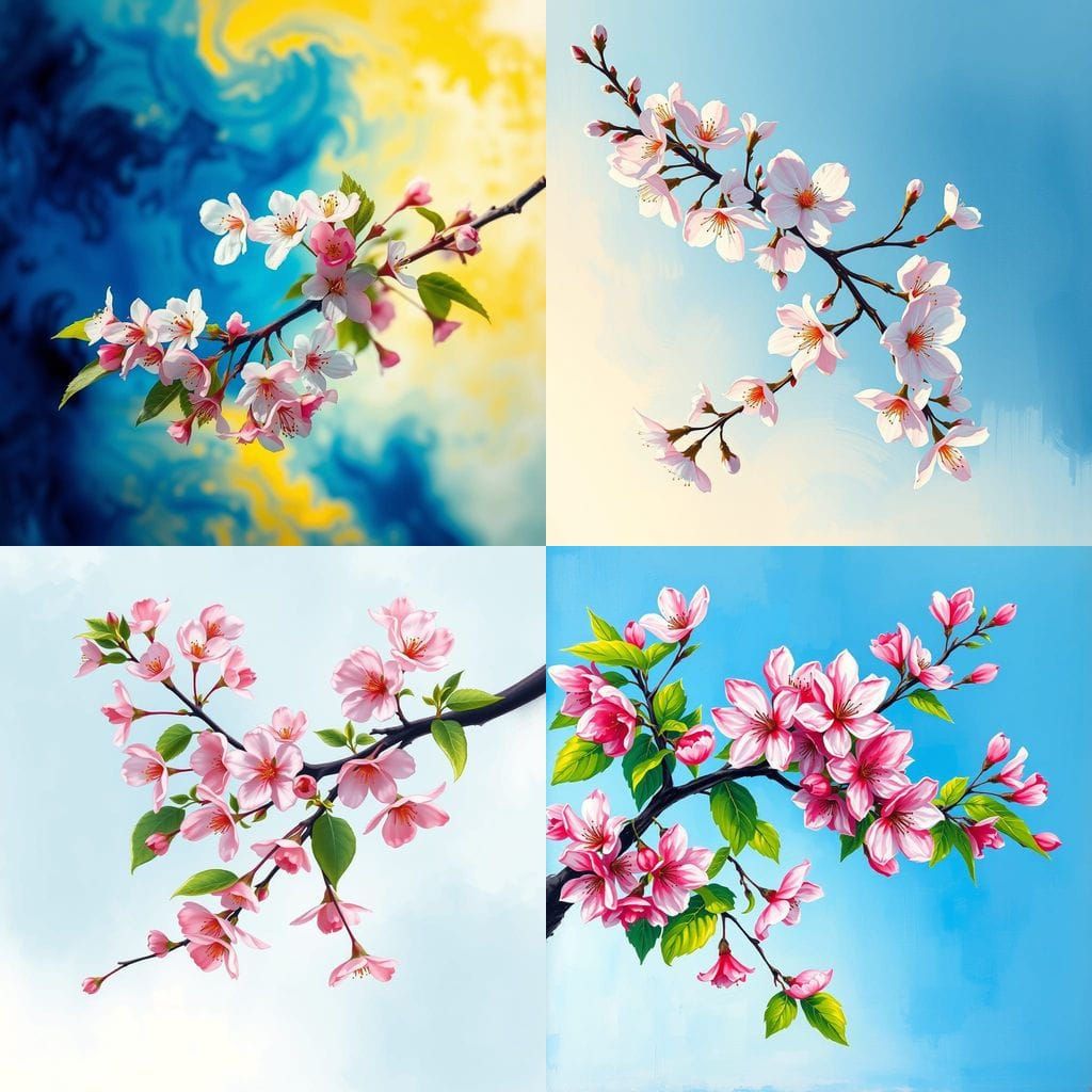 Vibrant Spring Blossom in Abstract Harmony
