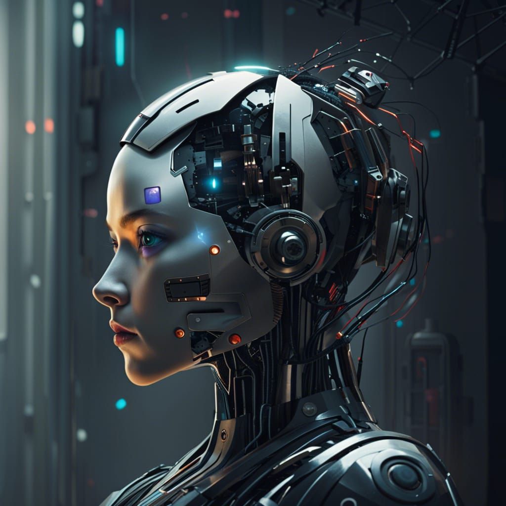 V.I.K.I. AI Oversees Futuristic Cityscape