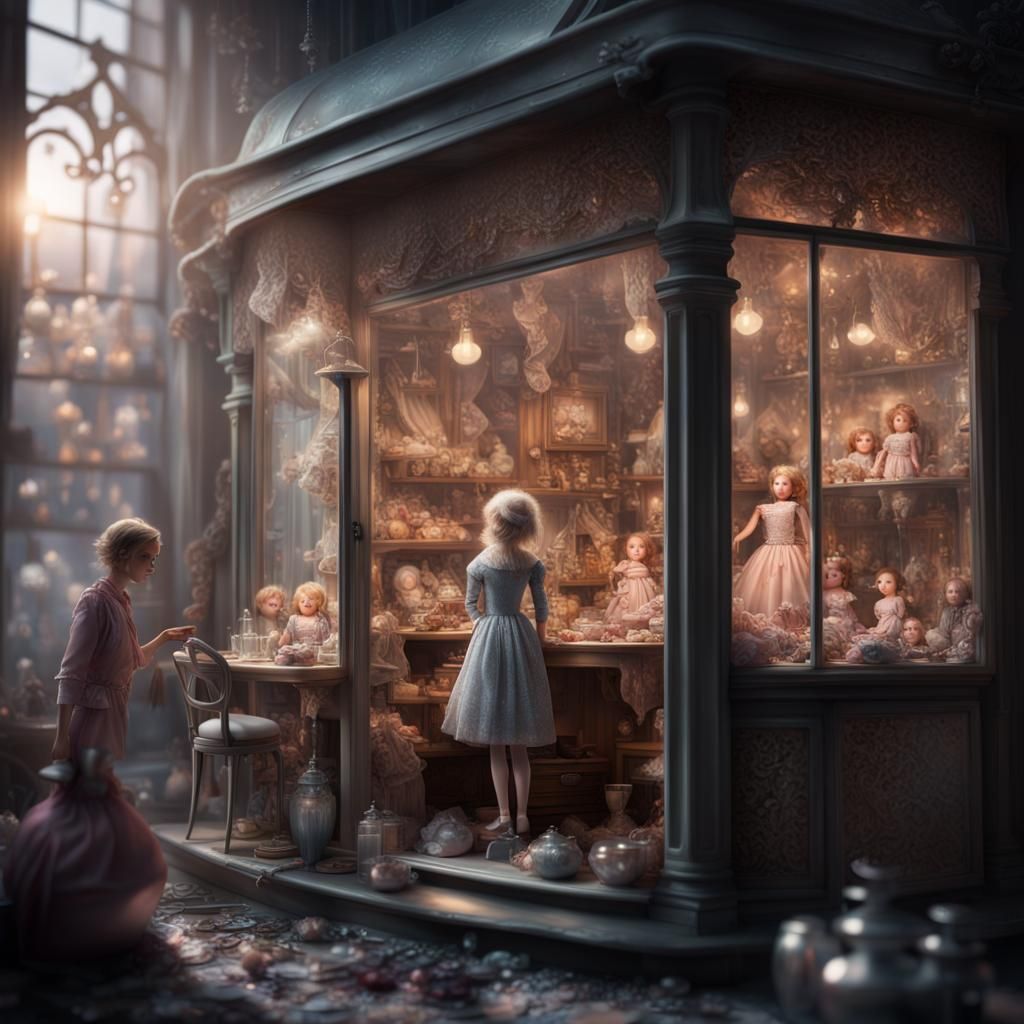 Doll Workshop in Morning Light with Silver Glitter